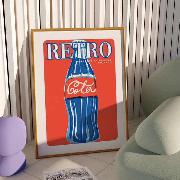 MAGAZINE RÉTRO, affiche imprimable, affiche esthétique, affiche de magazine, art mural rétro tendance, impression d'affiche de Coca Cola, art mural, affiche vintage