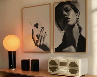 Conjunto de 2 pósteres imprimibles de LUJO FEMME FATALE, póster de Vogue, póster chic, póster de moda, arte mural de moda, arte mural de Hypebeast