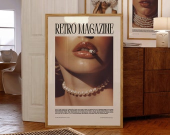 RETRO MAGAZINE Poster Printable, Aesthetic Poster, Magazine Poster, Trendy Retro Wall Art, Fashion Poster Print, Fashion Wall Art, Quotes