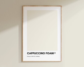 Cappuccino Foam Pantone, COFFEE Pantone Print Poster, Nude Pantone Wall Art Printable, Pantone Colors, Home Decor,Pantone print,Color Swatch