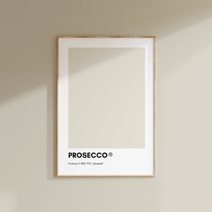 Prosecco Pantone, COCKTAIL Pantone Print Poster, White Pantone Wall Art Imprimible, Colores Pantone, Decoración del hogar, Impresión Pantone, Muestra de color