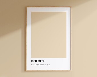 Dolce Pantone, BEIGE Light Neutral Pantone Print Poster, Sweets Wall Art Printable, Pantone Print, Home Decor, Color Swatch,Kitchen Wall Art
