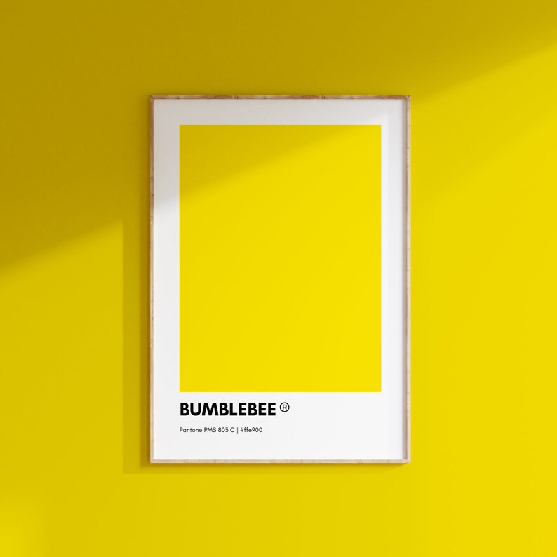 Color Ffe900 Pantone YELLOW Wall Art Printable Bundle, Set of 6 Prints Yellow ...