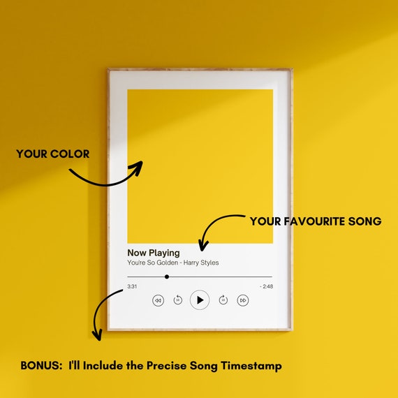Custom Song Print, Pantone Color, Personalized Wall Art (digital