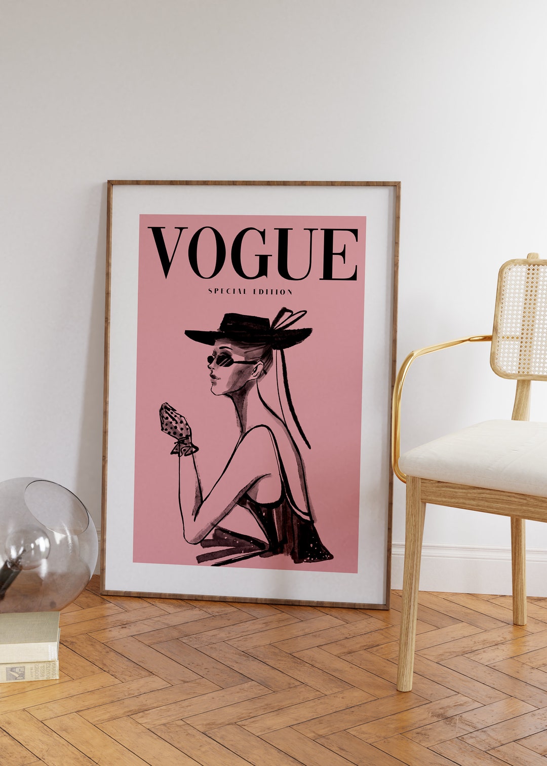 Vogue Pink Vogue Poster Printable Aesthetic Poster Vogue Etsy