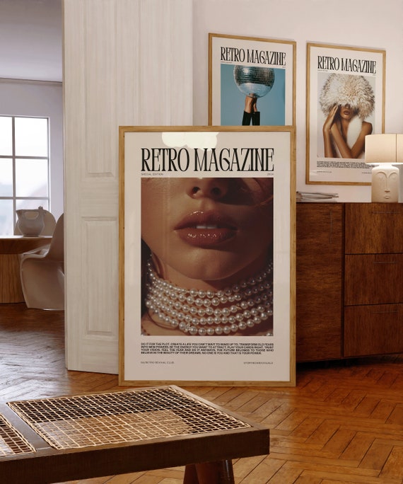 RETRO MAGAZINE Poster Printable, Aesthetic Poster, Magazine Poster, Trendy Retro Wall Art, Fashion Poster Print, Fashion Wall Art, Quotes