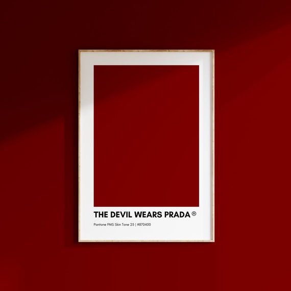 The Devil Wears Prada Pantone Print Poster, RED Pantone Poster Print, Pantone Wall Art Printable, Pantone Colors, Fashion Wall Art Poster