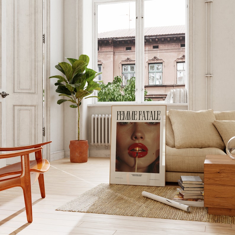 FEMME FATALE Poster Printable, Aesthetic Poster, Magazine Poster, Trendy Retro Wall Art, Fashion Poster Print, Fashion Wall Art, Retro Print image 10
