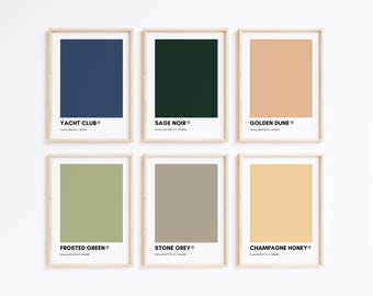 Pantone COASTAL LUXE Collection Wall Art Printable Bundle, Set of 6 Prints, Pantone Colors, Home Decor, Pantone print set, Minimalist Luxury