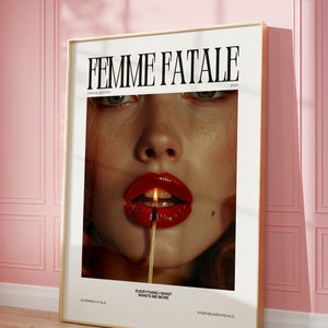 FEMME FATALE Poster Printable, Aesthetic Poster, Magazine Poster, Trendy Retro Wall Art, Fashion Poster Print, Fashion Wall Art, Retro Print image 8