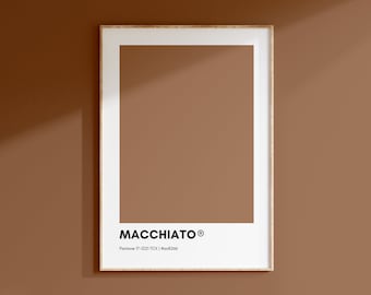 Macchiato Pantone, COFFEE Pantone Print Poster, Nude Pantone Wall Art Printable, Pantone Colors, Home Decor, Pantone print, Color Swatch