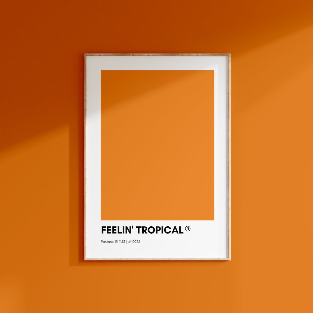 Feelin' Tropical Orange Pantone Print, Color Swatch Wall Art