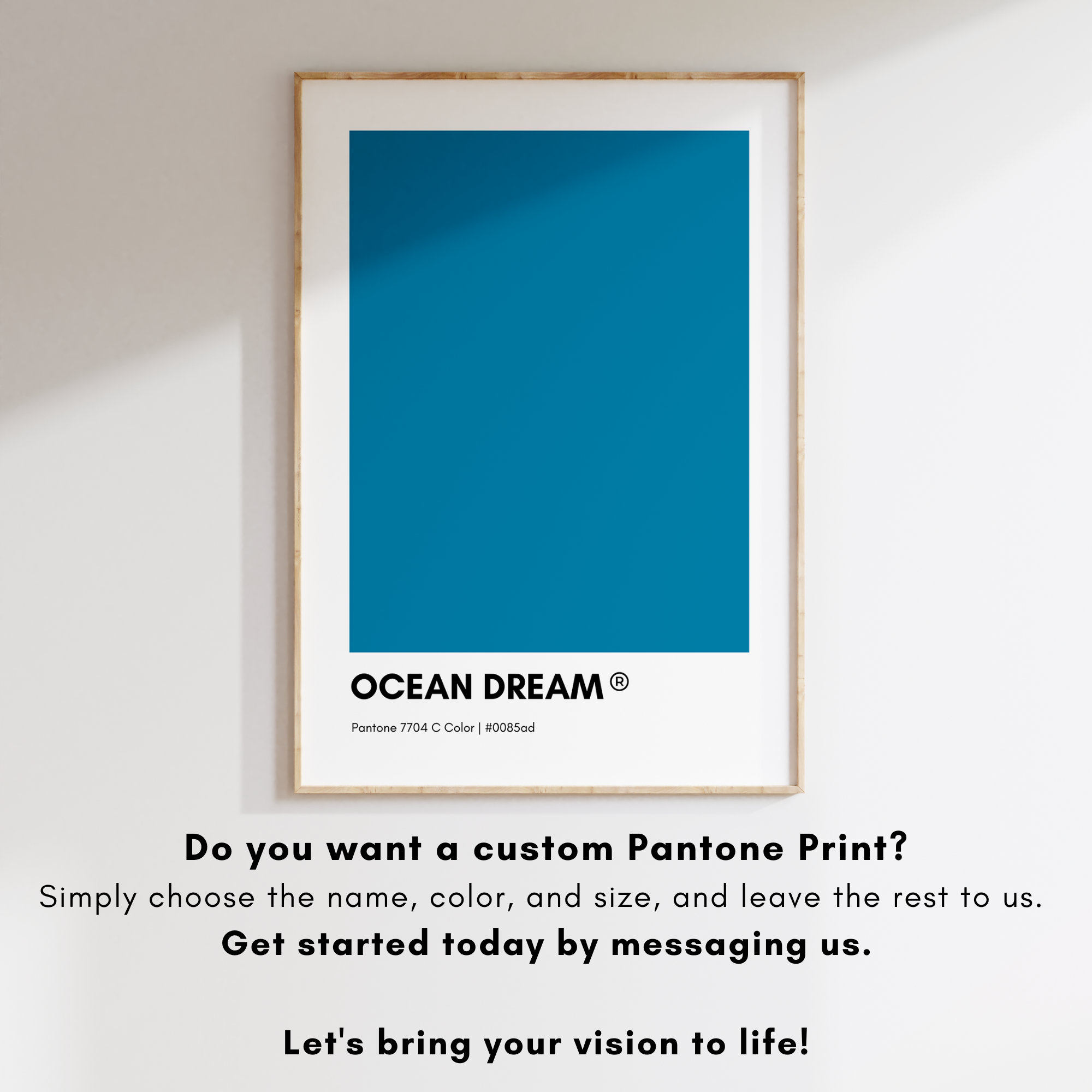 Ocean Dream Blue Pantone, BLUE Pantone Print Poster, Blue Wall Art