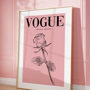 Vogue Pink Vogue Poster Printable Aesthetic Poster Vogue - Etsy