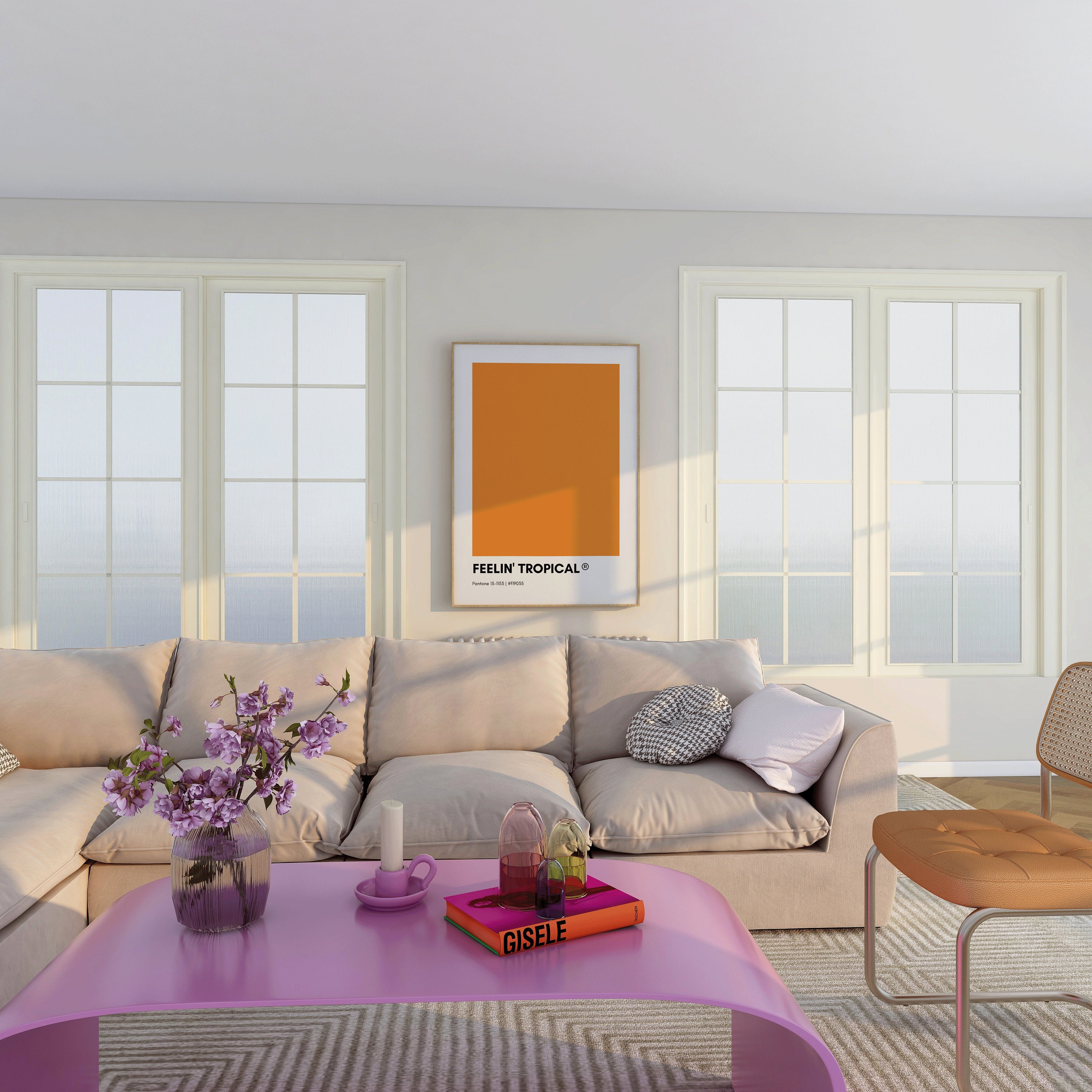 Feelin' Tropical Orange Pantone Print, Color Swatch Wall Art