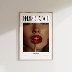 FEMME FATALE Poster Printable, Aesthetic Poster, Magazine Poster, Trendy Retro Wall Art, Fashion Poster Print, Fashion Wall Art, Retro Print image 4