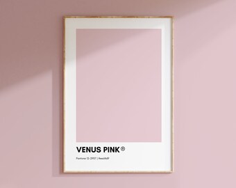 Venus Pink Pantone Print Poster, PINK Pantone Poster Print, Pink Wall Art Printable, Pantone Colors, Home Decor, Pantone print, Color Swatch