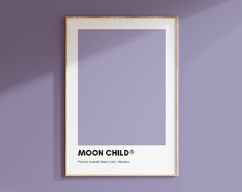 Moon Child Purple Pantone, PURPLE Pantone Print Poster, Purple Pantone Wall Art Printable, Pantone Colors, Pantone print,Color Swatch,Violet