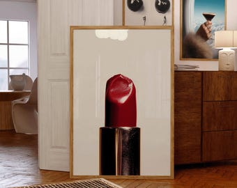 NO 17 LUXURY Fashion Poster Printable, Vogue Poster, Chic Poster Print, Fashion Poster Print Wall Art, Editorial Art, Red Lipstick Vintage