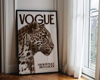 NO 25 LUXURY Fashion Poster Printable, Vogue Poster, Chic Poster Print, Beauty Wall Art Print Poster, Editorial Wall Art, Leopard Wall Art