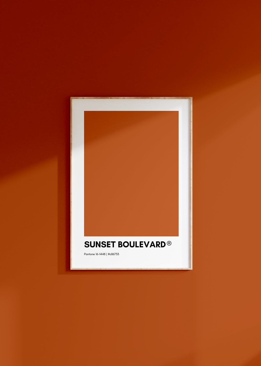 Sunset Boulevard Orange Pantone, ORANGE Pantone Print Poster, Orange ...