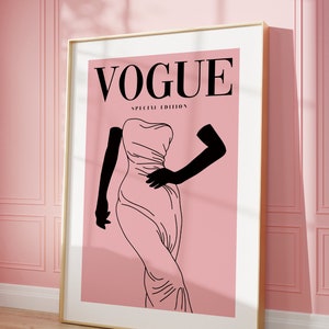 Vogue Pink Vogue Poster Printable Aesthetic Poster Vogue - Etsy