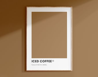 Iced Coffee Pantone, COFFEE Pantone Print Poster, Nude Pantone Wall Art Printable, Pantone Colors, Home Decor, Pantone print, Color Swatch