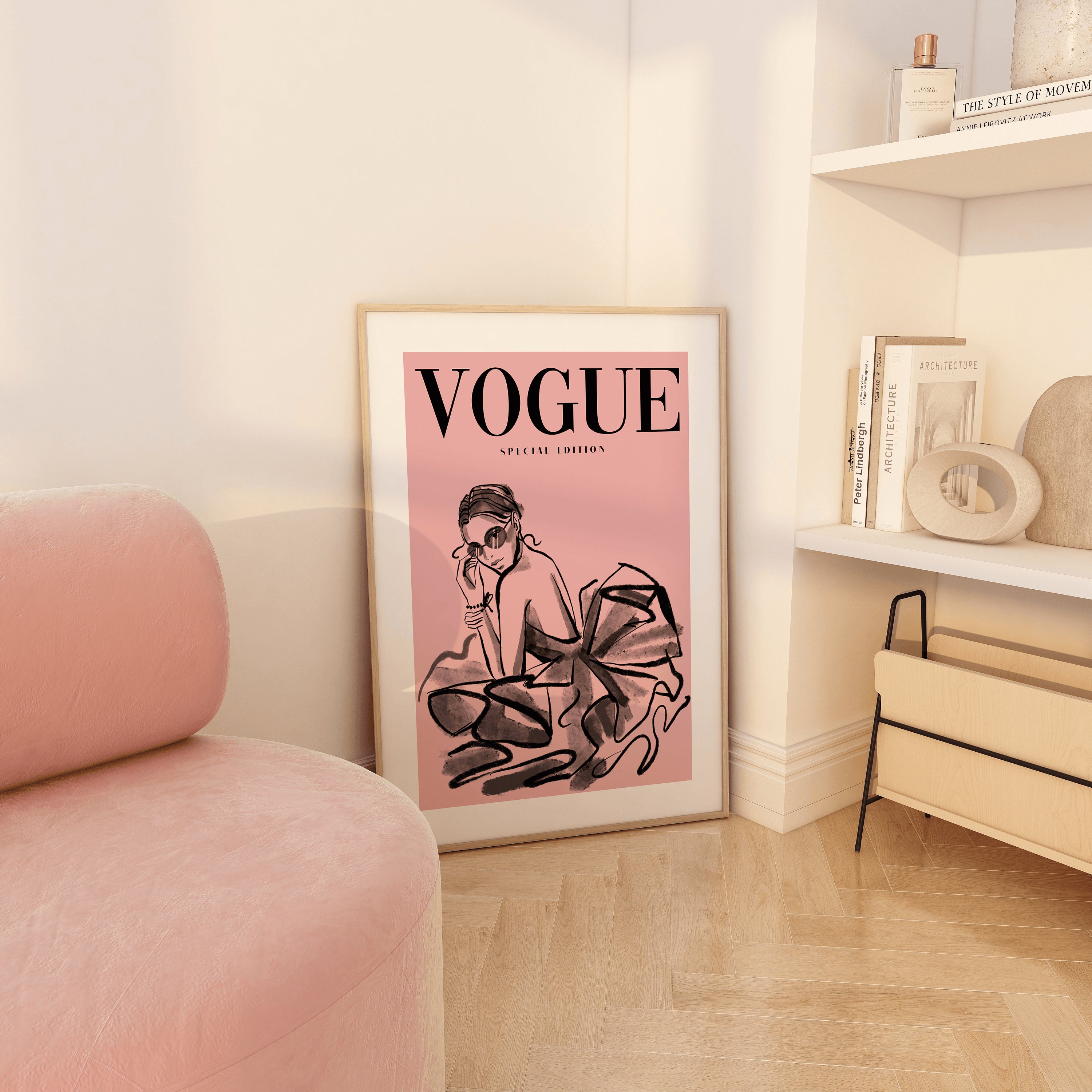 Vogue Pink Vogue Poster Printable Aesthetic Poster Vogue Etsy