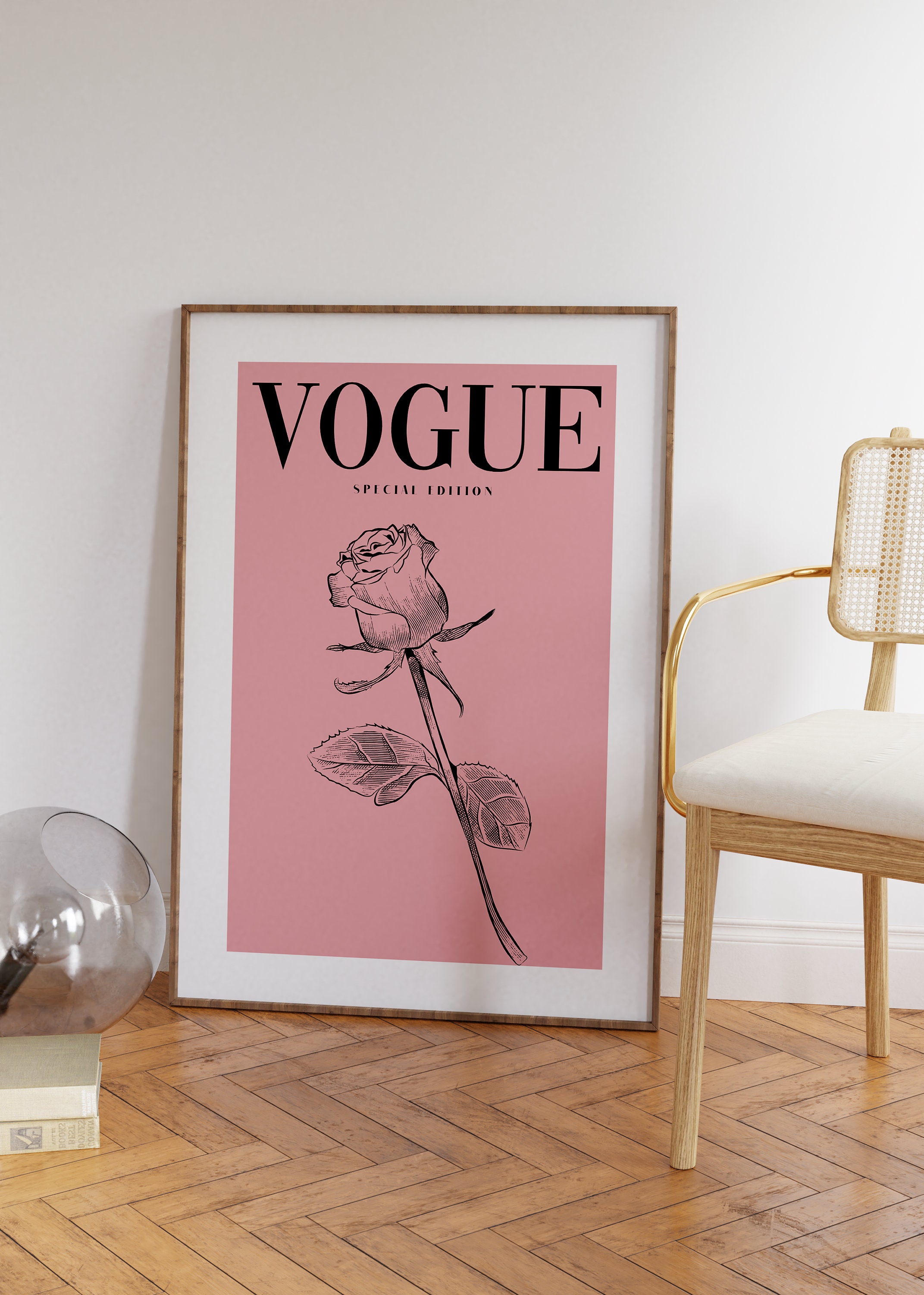 Vogue Pink Vogue Poster Printable Aesthetic Poster Vogue 