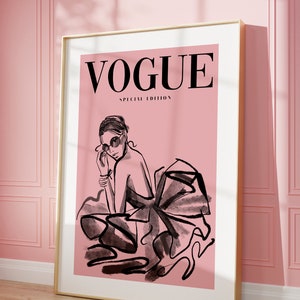 Vogue Pink Vogue Poster Printable Aesthetic Poster Vogue - Etsy
