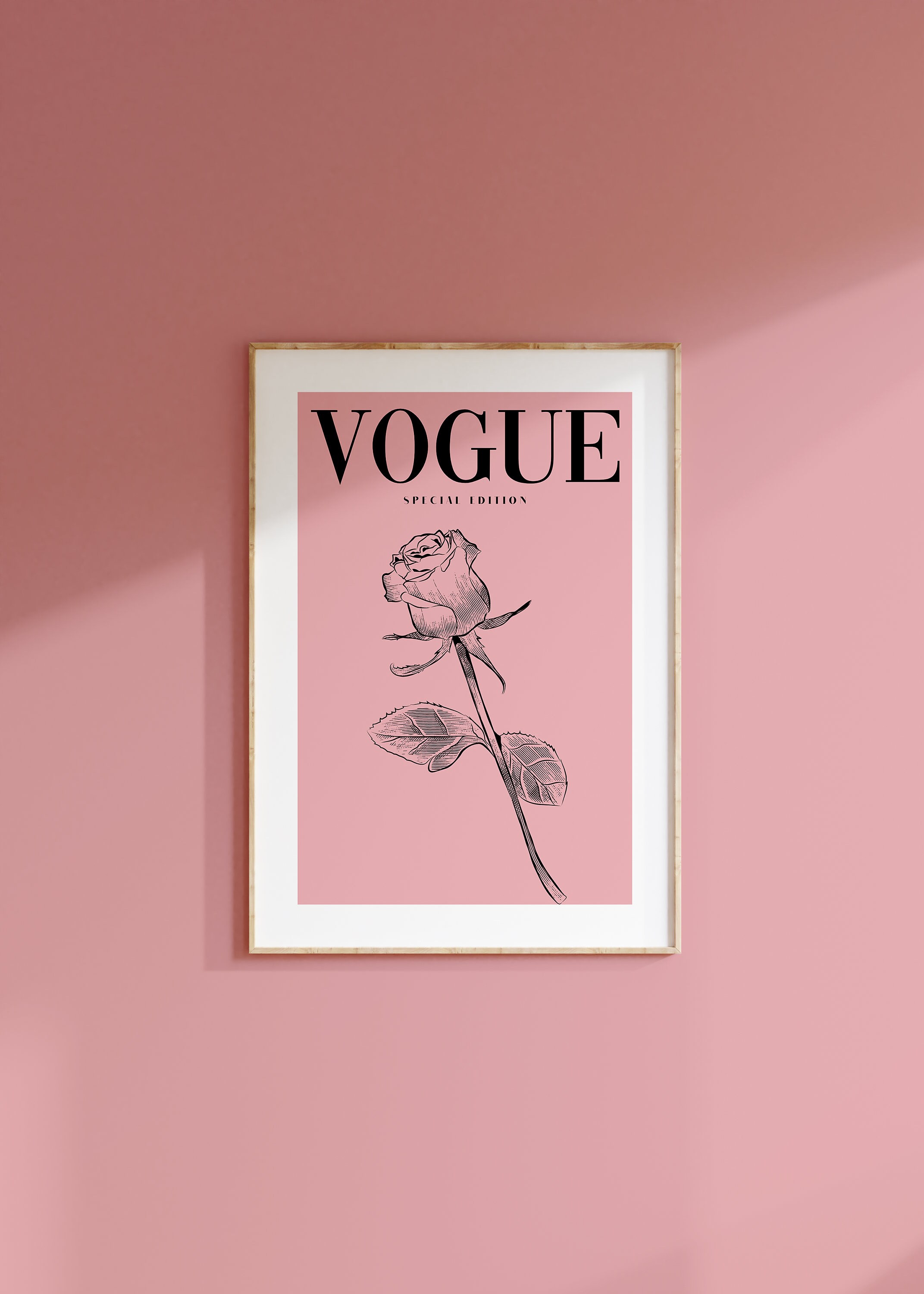 Vogue Pink Vogue Poster Printable Aesthetic Poster Vogue Etsy