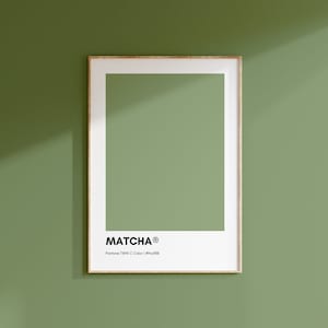 Matcha Green Pantone, Cartel impreso VERDE Pantone, Arte de pared Pantone verde imprimible, Colores Pantone, Decoración del hogar, Impresión Pantone, Muestra de color