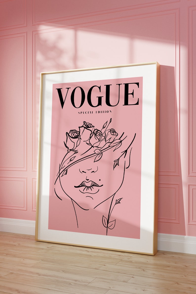 Vogue Pink Vogue Poster Printable Aesthetic Poster Vogue - Etsy