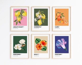 Pantone SUMMER IN ITALY Collection Wall Art Printable Bundle, Set of 6 Prints Summer, Pantone Colors, Italy Prints, Travel Prints, Colorful