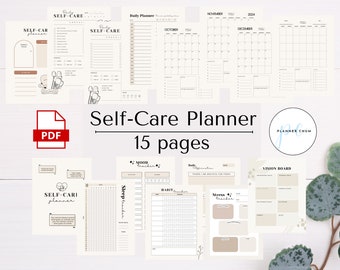 Self Care Planner Printable, Self Verbesserung Planner, Habit Tracker, Mood Tracker, Self-Care Journal, Mindfulness Journal, Guided Journal