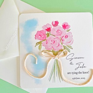 Tarjeta de boda personalizada / Tarjeta de compromiso / Tarjeta de boda "Atando el nudo" /