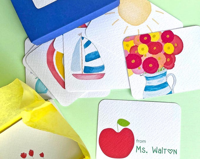 Gift for Teacher | Mini size personalised notecards gift box |  tiny notecards | small gift idea
