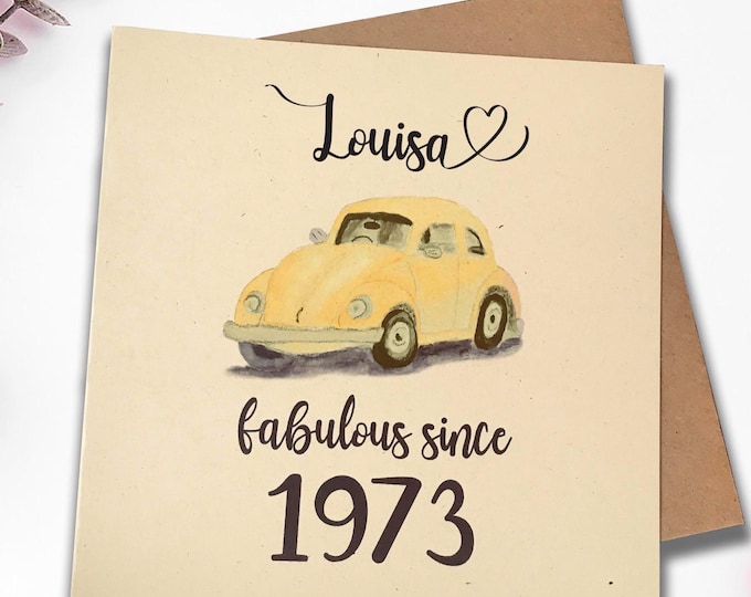 Personalised Card | Year birthday card | Birthday Card 50th | 40th birthday | Customised | 30th birthday | 60 birthday | 100% recycled card