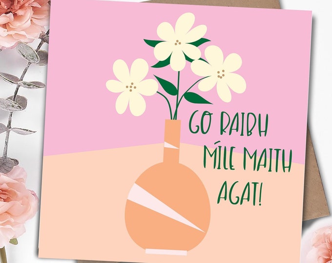 Thank you card | Go raibh míle maith agat | thank you card in Irish | wedding thank you | friend thank you | gift card