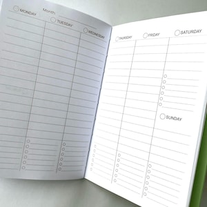 Planejador Semanal Vertical | planejador sem data | recarga A5 | recarga para planejador de bolso | agenda semanal | organizador | planejador A6 A5 | recarga para planejador Midori
