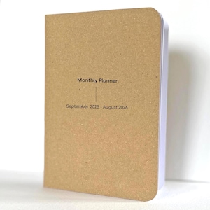 Kraft Monthly Planner 2025-2026, or 2026: Kraft Cover, A5/A6/A7 and passport sizes