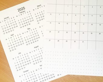 2026/2027 Month Planner Stickers: A6/A5 Calendar Labels, choose your starting month