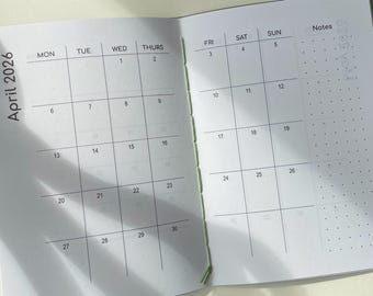 2026/2027 Monthly Planner: A6 A5 A7 Pocket Diary, Choose Start Month, colour options
