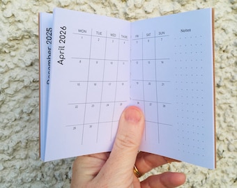 2026/2027 Monthly Planner: personalisation available, A5/A6/A7 Pocket Agenda, Choose Start Month