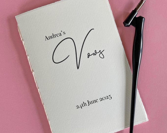 Wedding vows book | his/hers vows book  | bespoke vows booklet | custom wedding vows book
