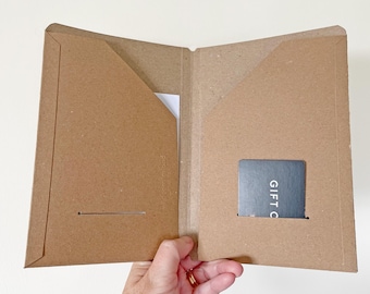 A5/A6 Kraft Card, Cash & document Holder: Sustainable Folder Insert
