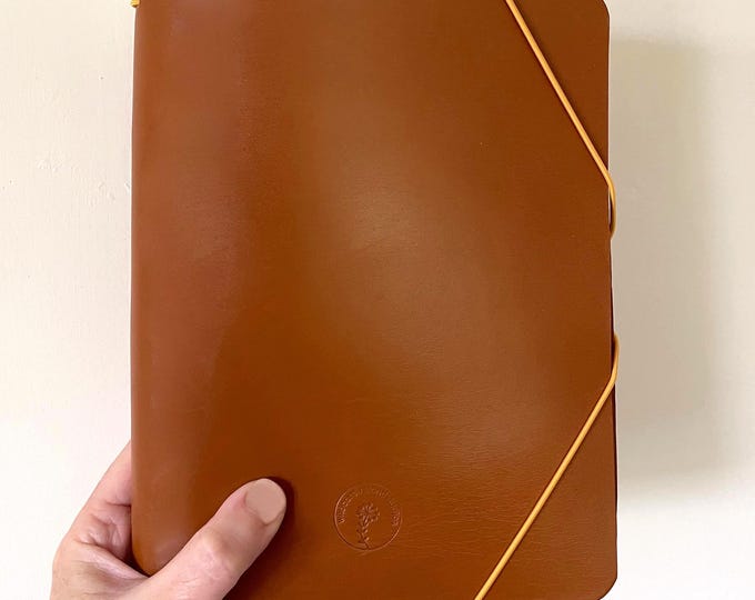 Veg tanned Leather journal cover | eco friendly veg tanned leather | refillable cover |  Size A6 or A5 | made in Ireland |Travellers cover