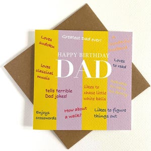Tarjeta de cumpleaños personalizada para papá / Feliz cumpleaños papá / Tarjeta de cumpleaños personalizada / Agrega tus sentimientos personalizados