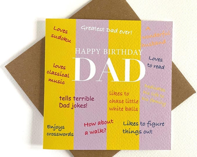 Custom Dad birthday Card  | Happy Birthday Dad | Custom Birthday Card | Add your Personalised sentiments