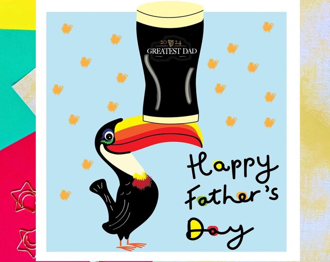 Father's day card | Greatest Dad | Happy Fathers Day card | Irish Father's day card | Guinness Father's day pint